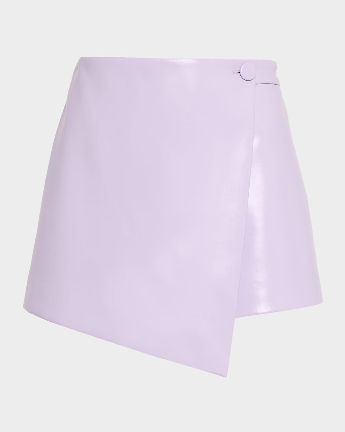 Stella Faux Leather Button Wrap Skort