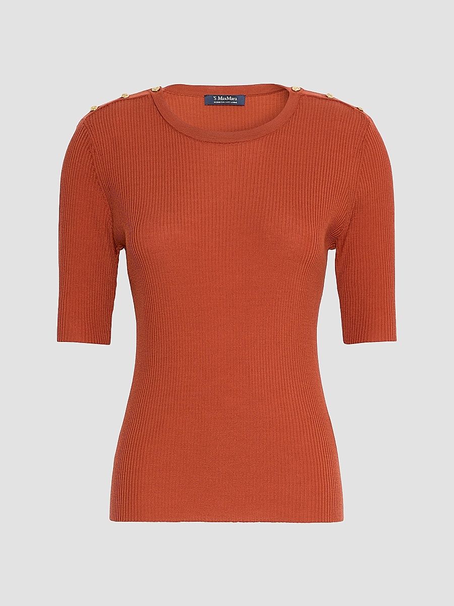 Women's Ribbed Woollen Yarn Jumper - Orange - Size XL