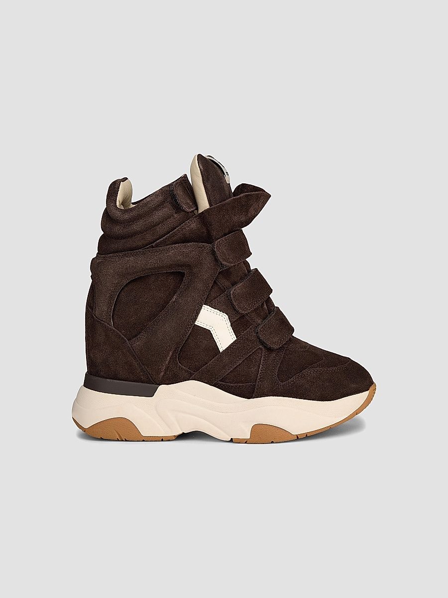 Isabel Marant Women's Balskee Suede Sneakers - Chocolate Milky White - Size 11