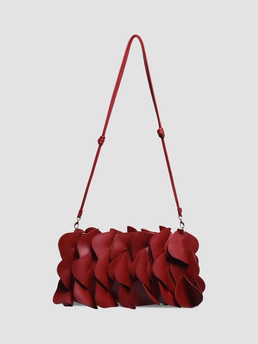 Farm Rio Women's Leather Flower Clutch Bag - Red