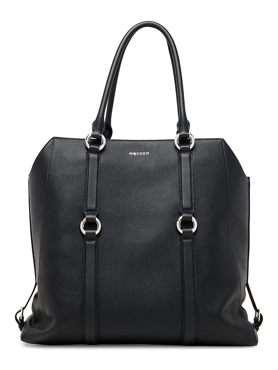 Men's Farringdon Leather Tote Bag - Black Silver