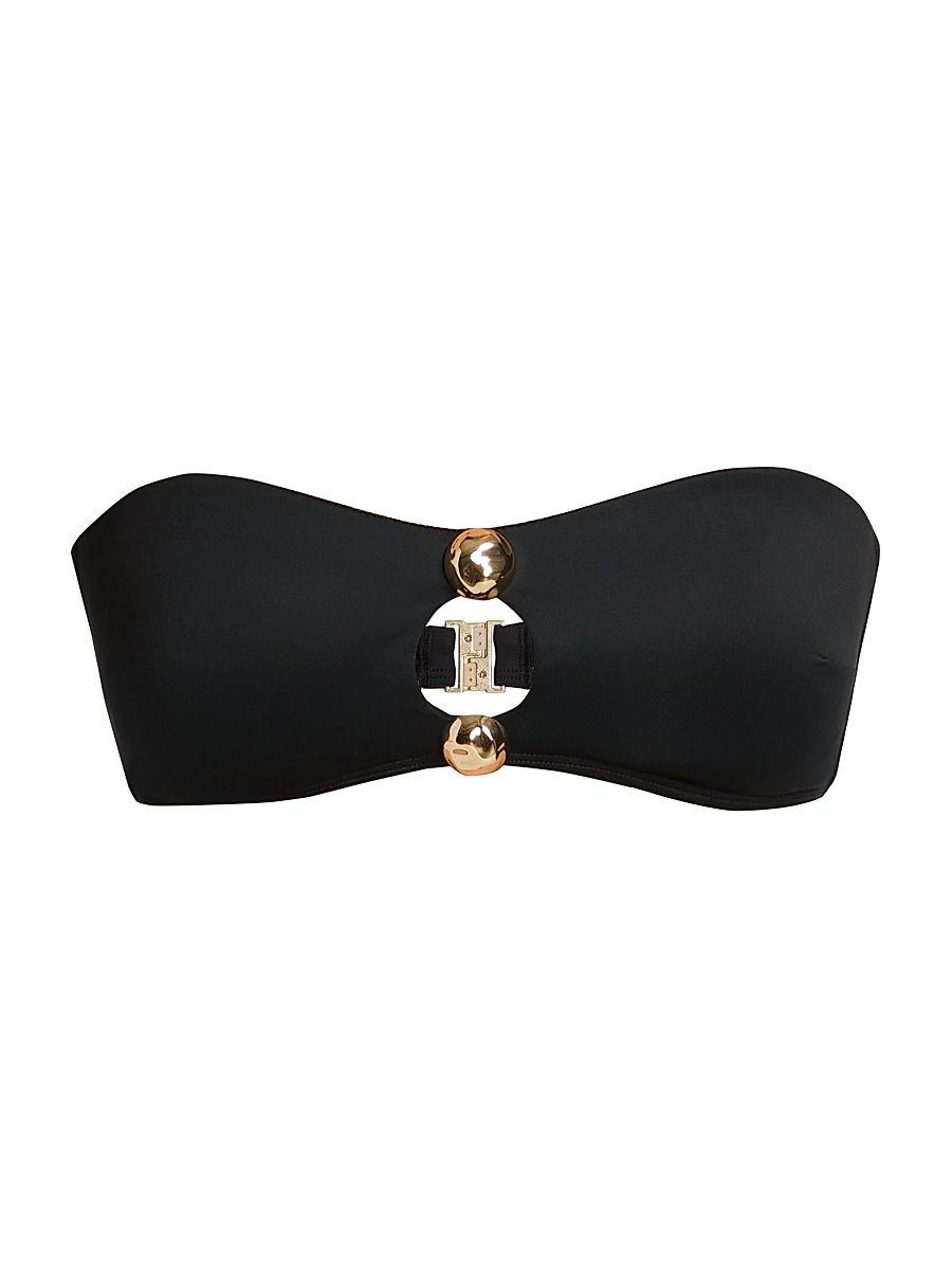 Women's Nicola Bandeau Bikini Top - Black - Size Small