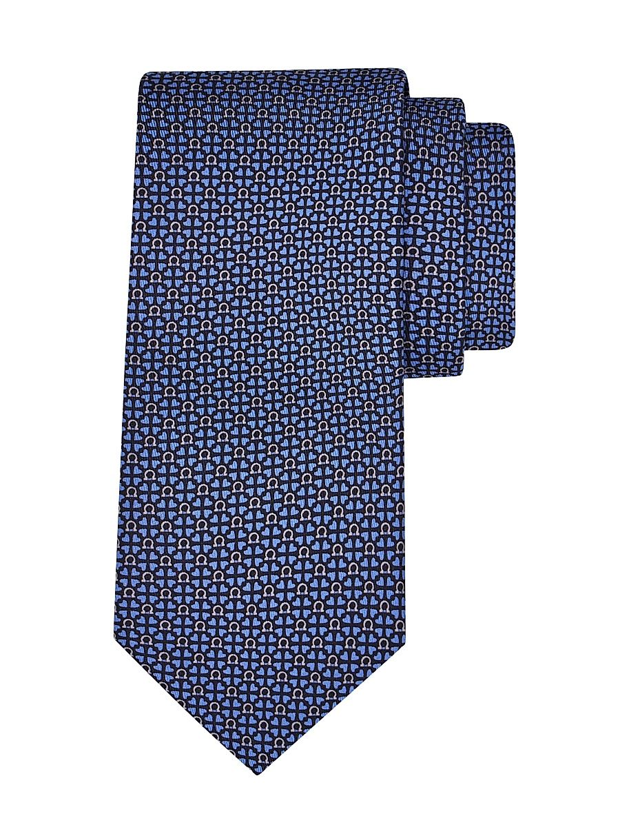 Men's Ada Gancio Woven Silk Tie - Blue Scuro Rosso
