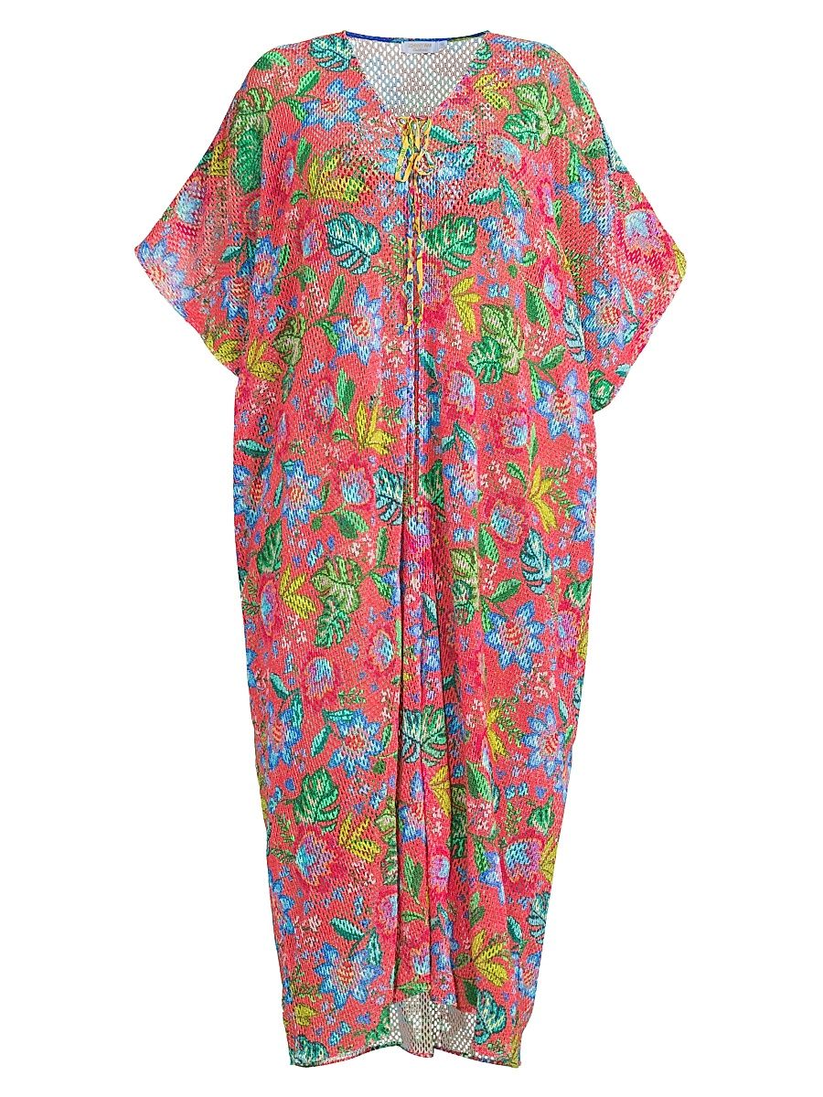 Women's Plus Rumba Cotton Crochet Cover-Up Maxi Dress - Rumba Watermelon - Size 22