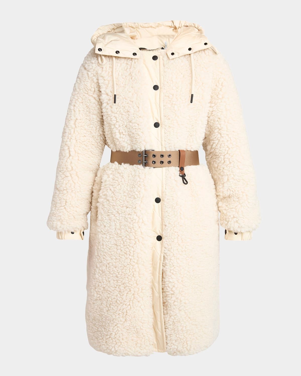Blavet Teddy Hooded Long Down Jacket