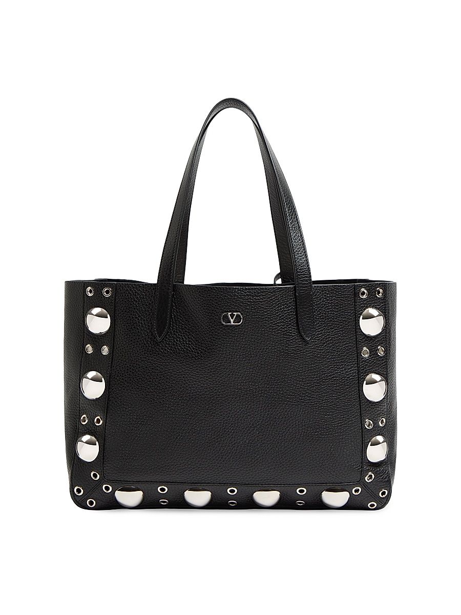 Women's Nellcôte Medium Shopping Bag in Grainy Calfskin - Black