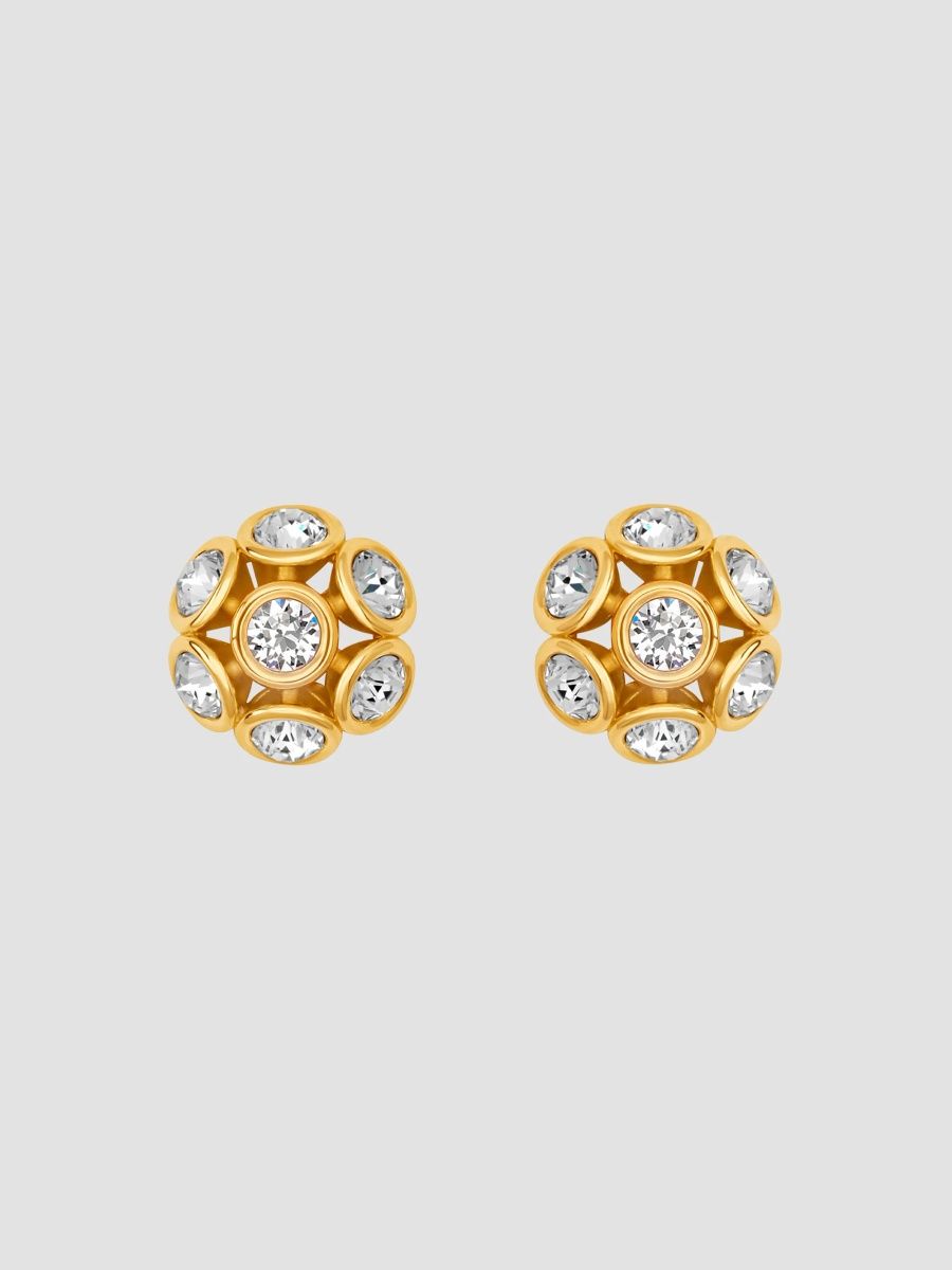 Oscar de la Renta Women's 24K-Gold-Plated & Glass Crystal Cluster Stud Earrings - Crystal