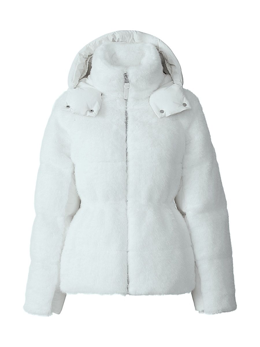 Women's Cassidy Mixed-Media Down Jacket - Cream - Size XL