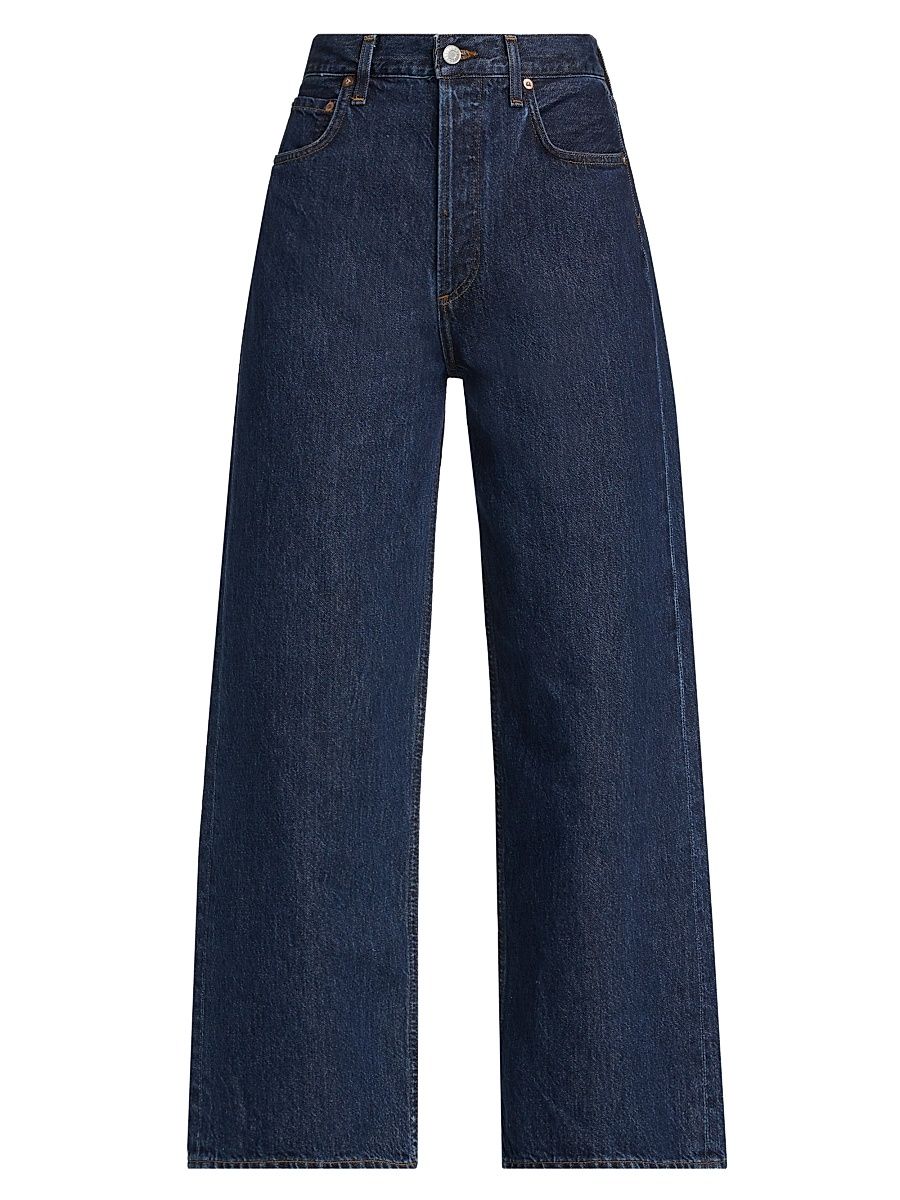 Women's Ren Denim Wide-Leg Jeans - Polished Dark Rinse Indigo - Size 30