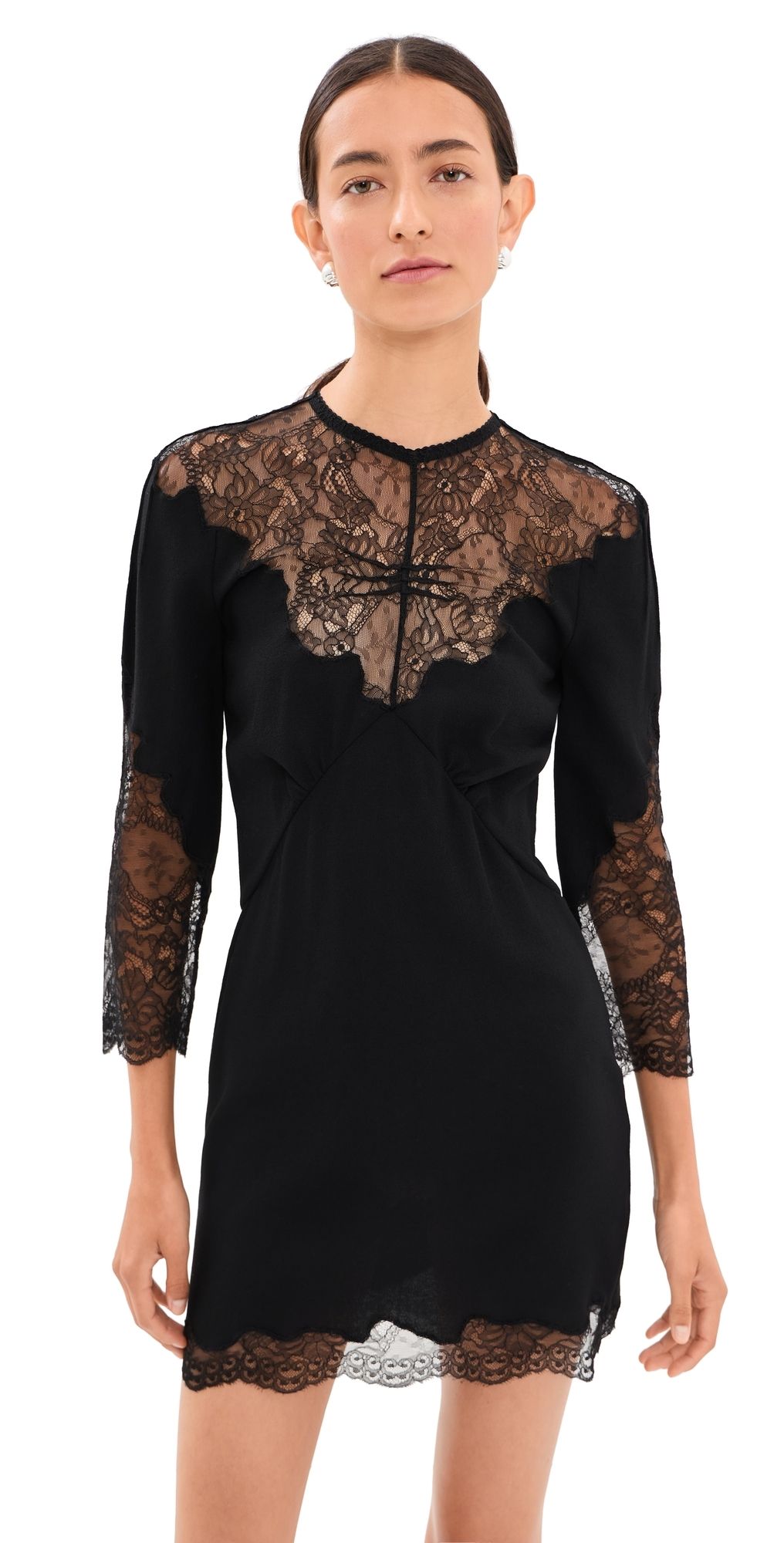 The Attico Lace Mini Dress Black 44