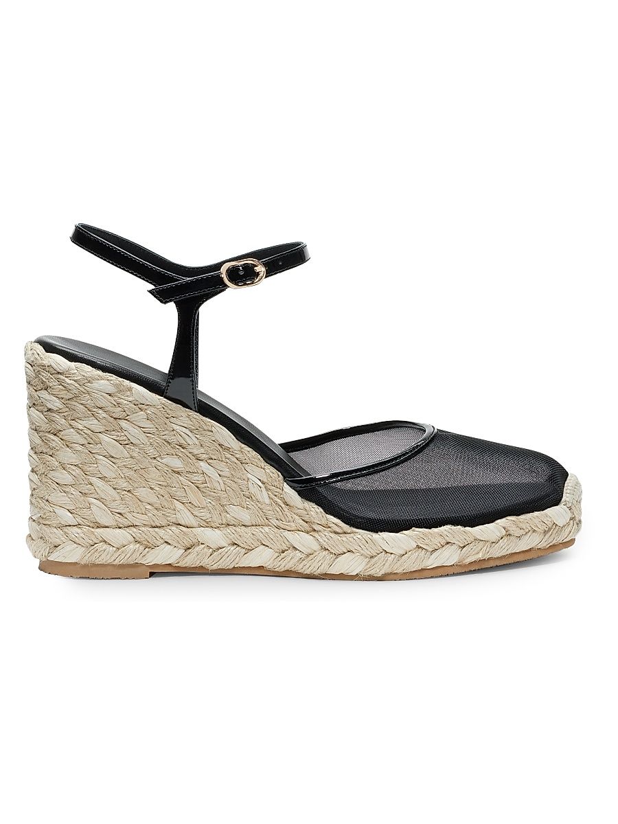 Women's Bareitall Espadrille Wedges - Black - Size 9.5