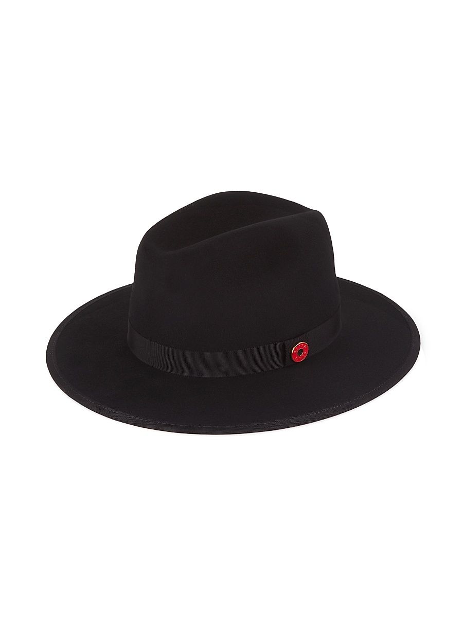 Men's Queen Wool Fedora Hat - Jet Black - Size XL