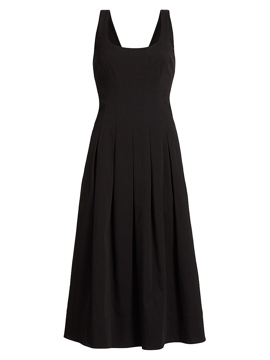 Women's Shelby Cotton Pleated Midi-Dress - Black - Size 4