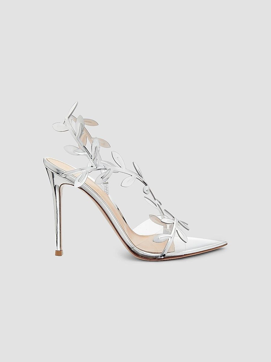 Gianvito Rossi Women's Flavia 105MM Sandals - Silver - Size 7.5