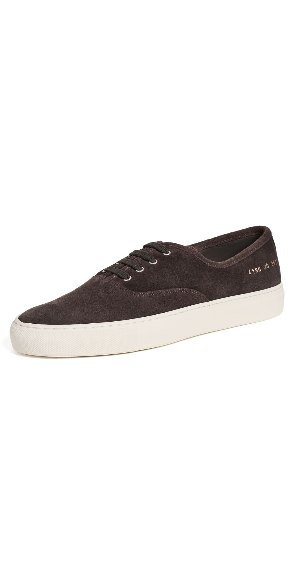 Common Projects Four Hole Slip On In Suede Moka 38