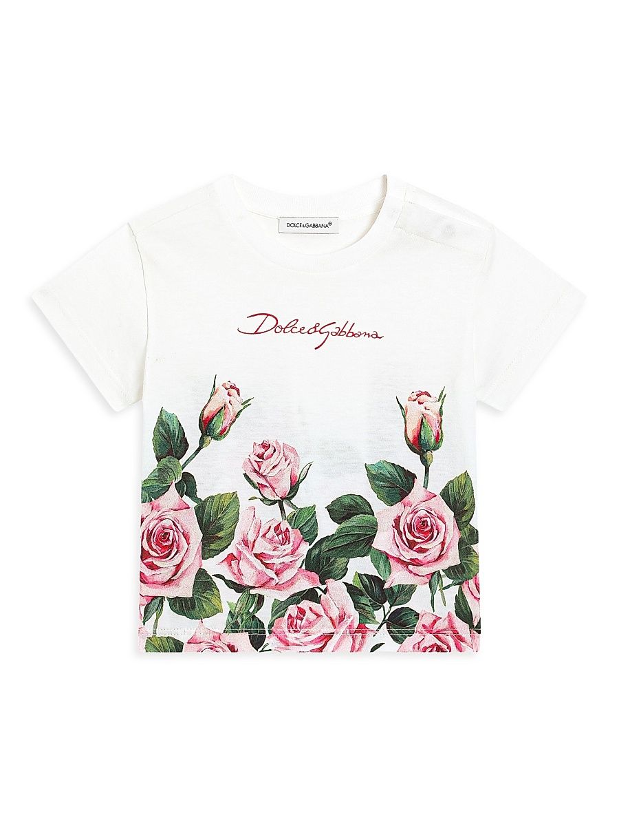 Baby Girl's Rose Print T-Shirt - Rose Stelo - Size 9 Months