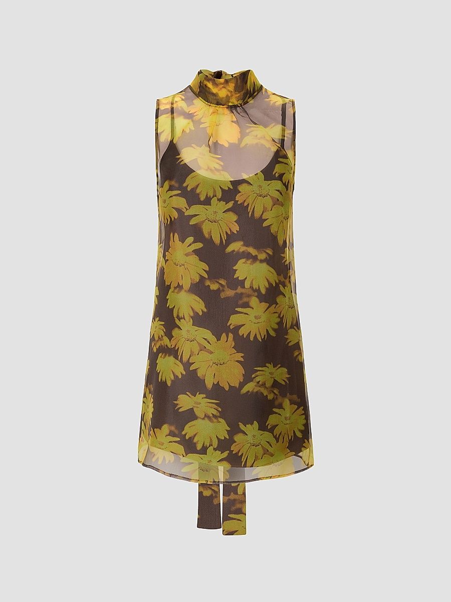 Women's Albee Floral Mini Dress - Golden Daisy - Size XL
