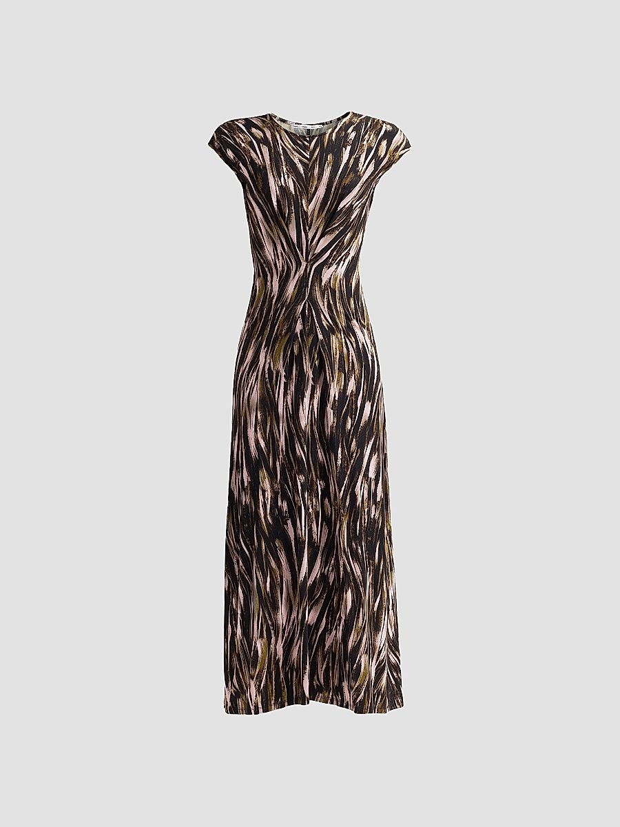Proenza Schouler White Label Women's Miranda Printed Jersey Midi Dress - Willow Multi - Size XL