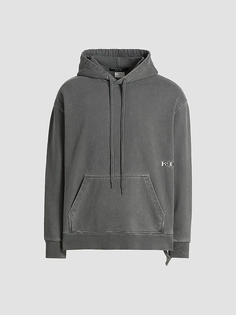 Ksubi Men's 4x4 Biggie Revamp Cotton Hoodie - Charcoal - Size XL