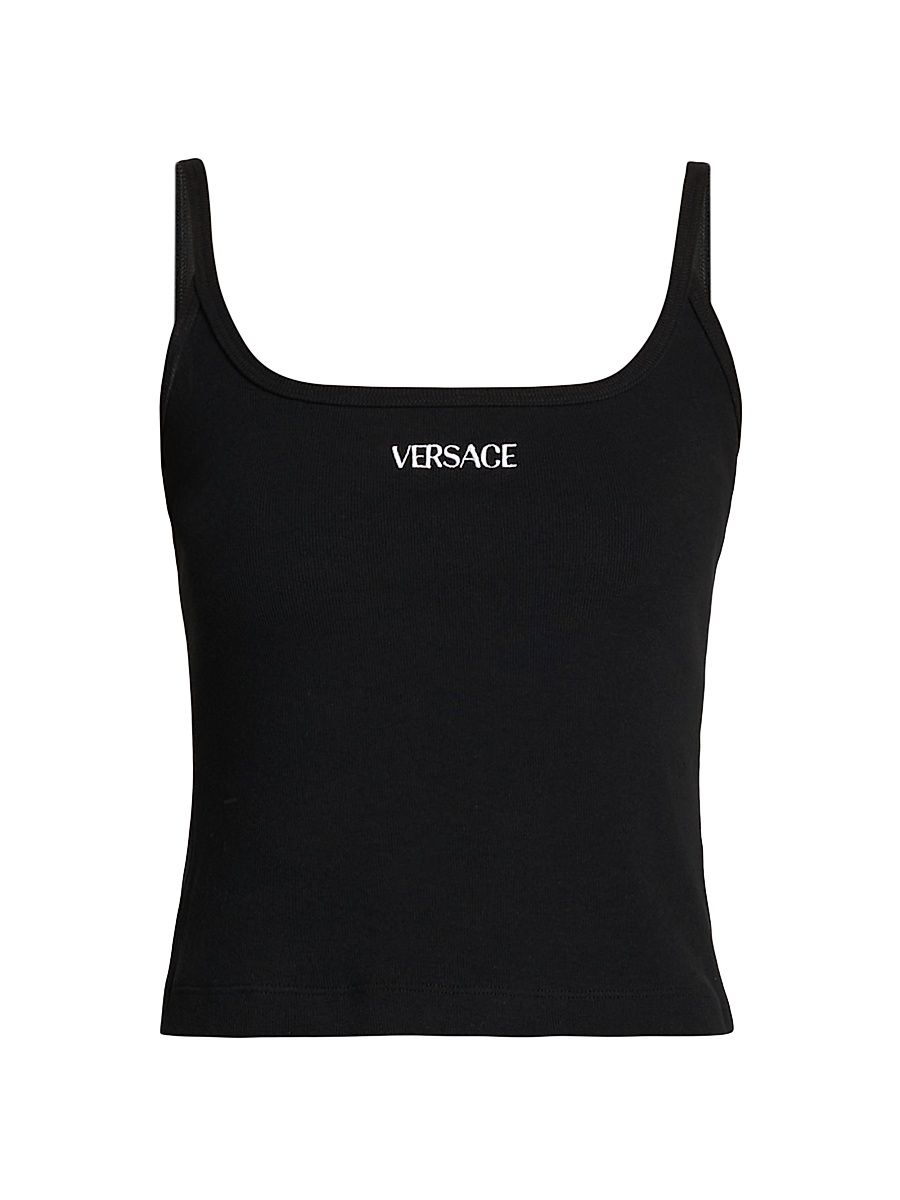 Women's Rib-Knit Stretch Cotton Tank - Black - Size XL