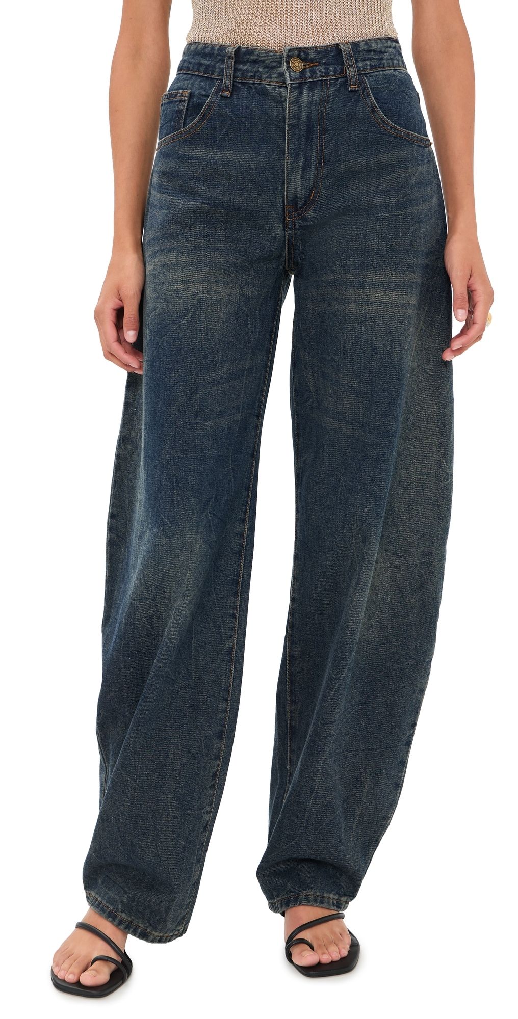 Lioness Horseshoe Barrel Jeans Washed Indigo L