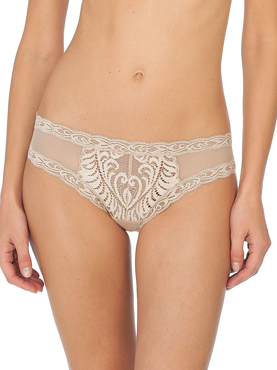 Women's Feathers Lace Hipster - Cafe - Size XL