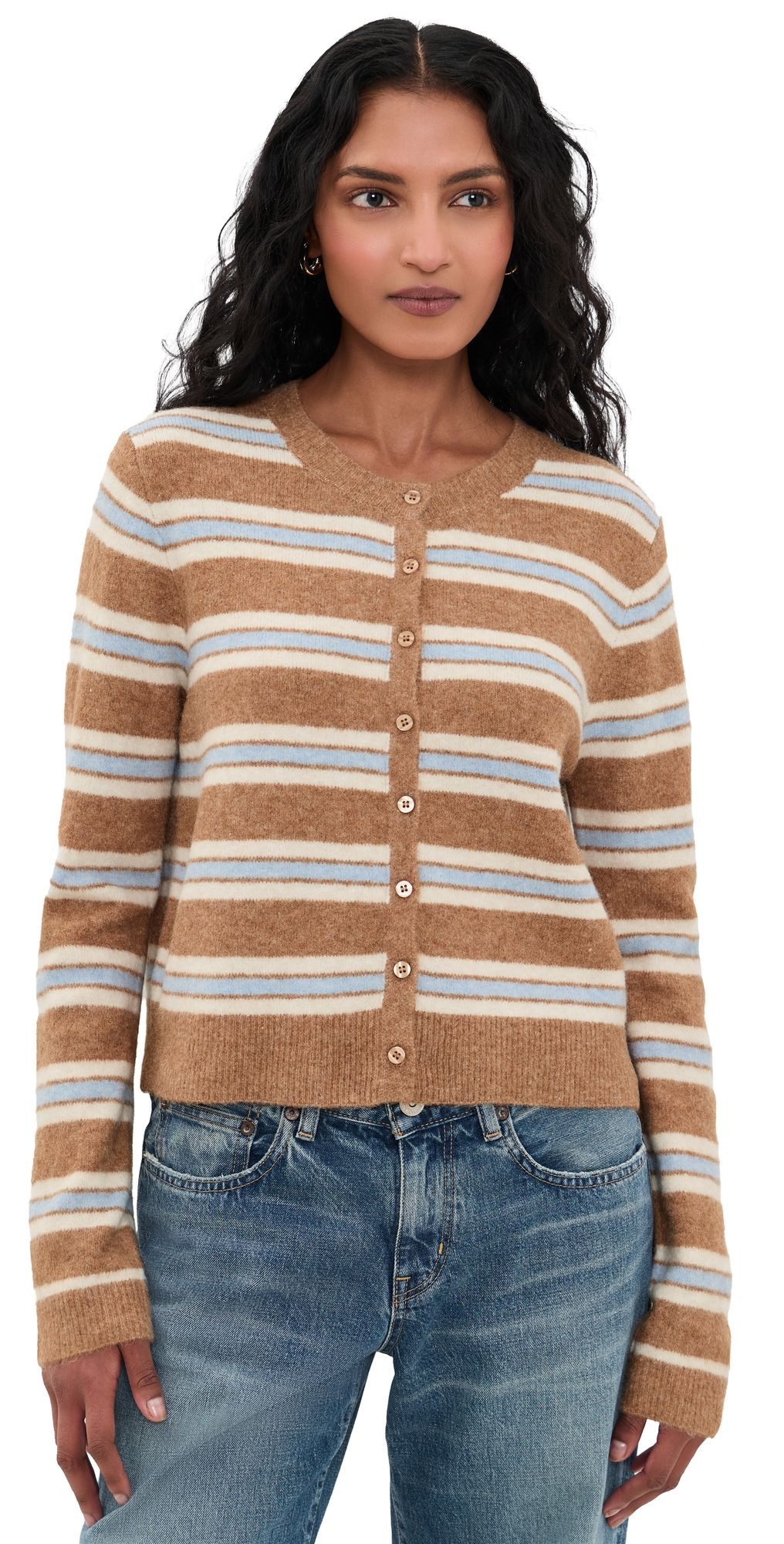 Z Supply Medina Stripe Cardigan Golden Caramel XL