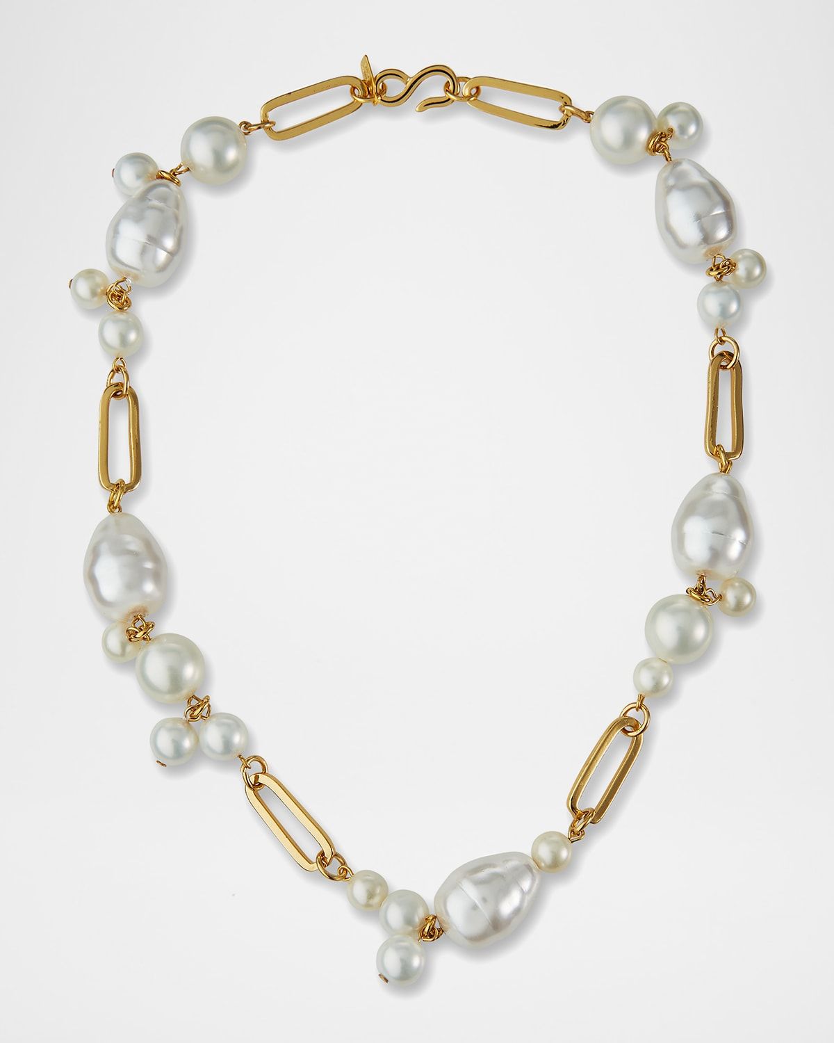 Simulated-Pearl Cluster Necklace