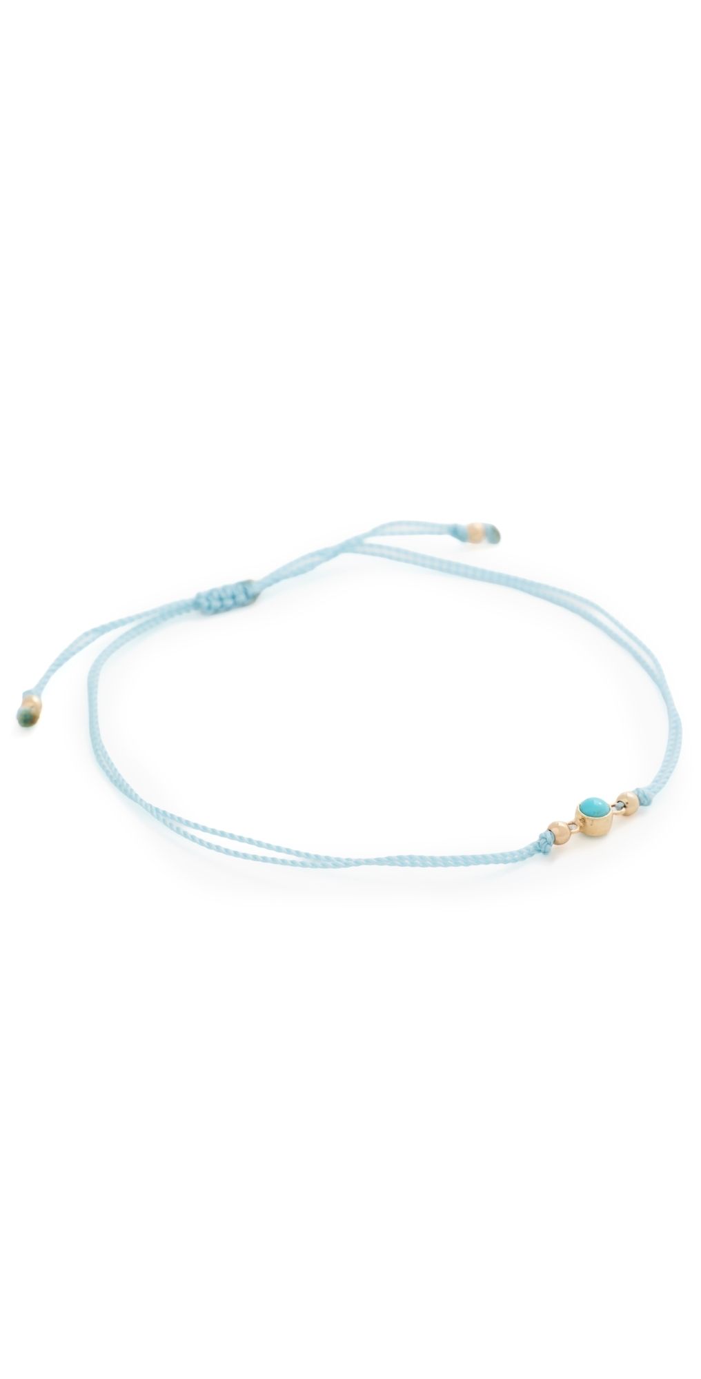Zoe Chicco 14k Bezel Turquoise Cord Bracelet 14k Yellow Gold One Size