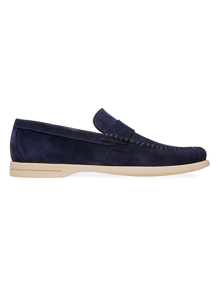 Men's Sullivan Suede Loafers - Dark Blue - Size 11.5