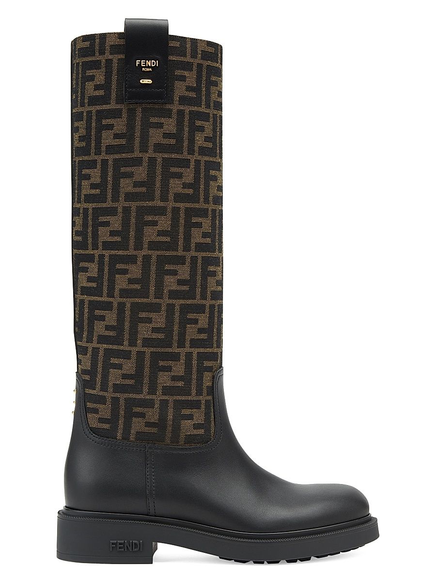 Women's Filo FF Logo Boots - Tobacco Nero - Size 11