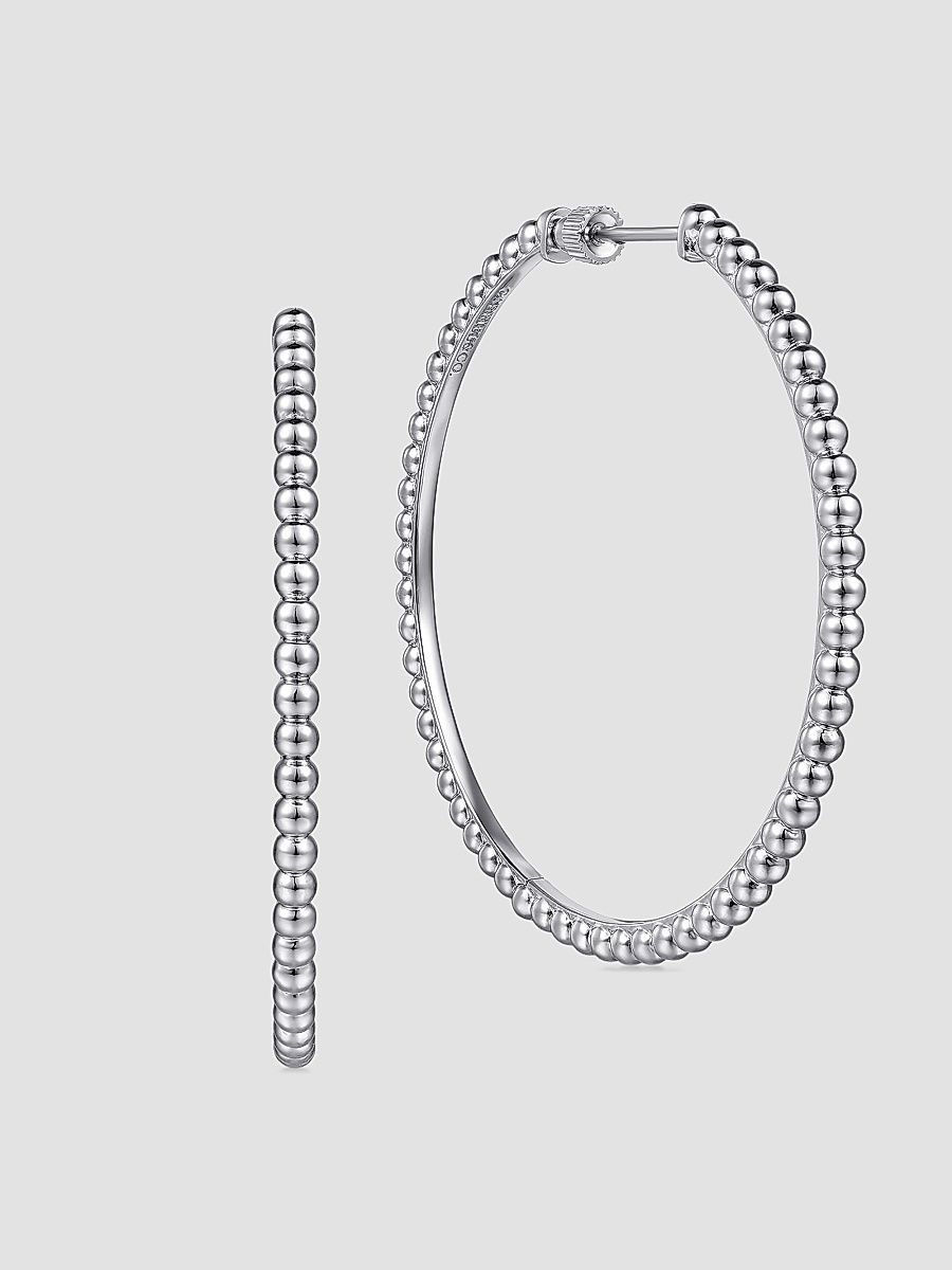 Gabriel & Co Women's Bujukan Sterling Silver Hoop Earrings - Sterling Silver