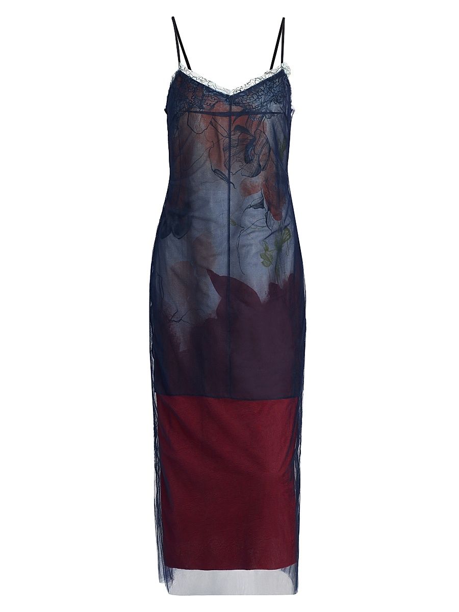 Women's Shadow Floral Collage Slip Midi-Dress - Plaster Umber Multi - Size 14
