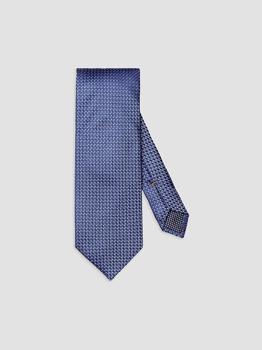 Men's Micro Circle Silk Tie - Navy