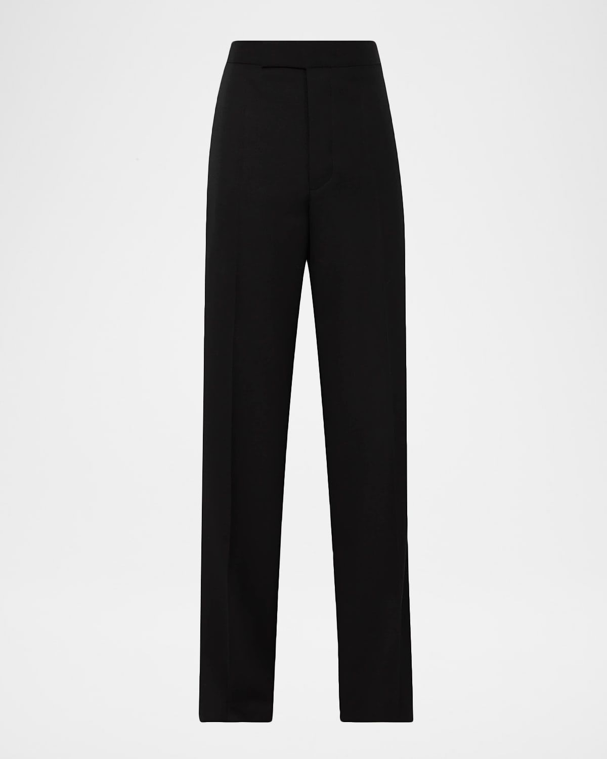 High-Rise Straight-Leg Tuxedo Trousers