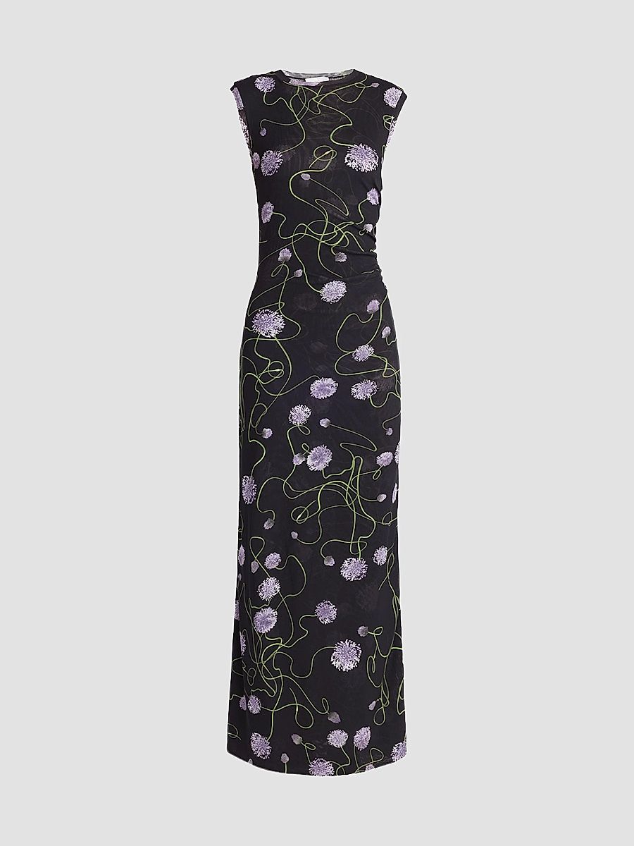 Stella McCartney Women's Twisted Floral Mesh Maxi Dress - Multicolor - Size XXS