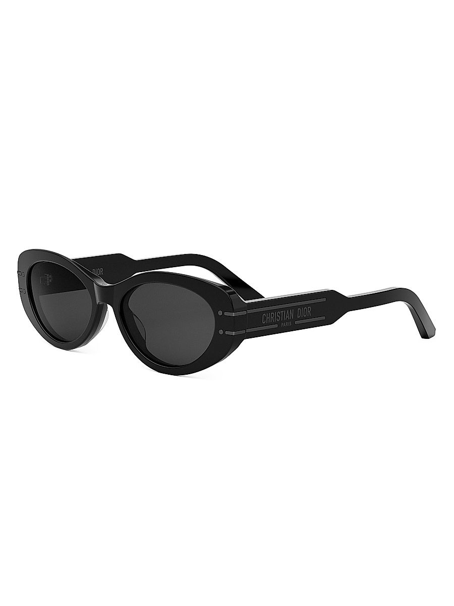 Women's DiorSignature B8U 53MM Butterfly Sunglasses - Dark Grey Black