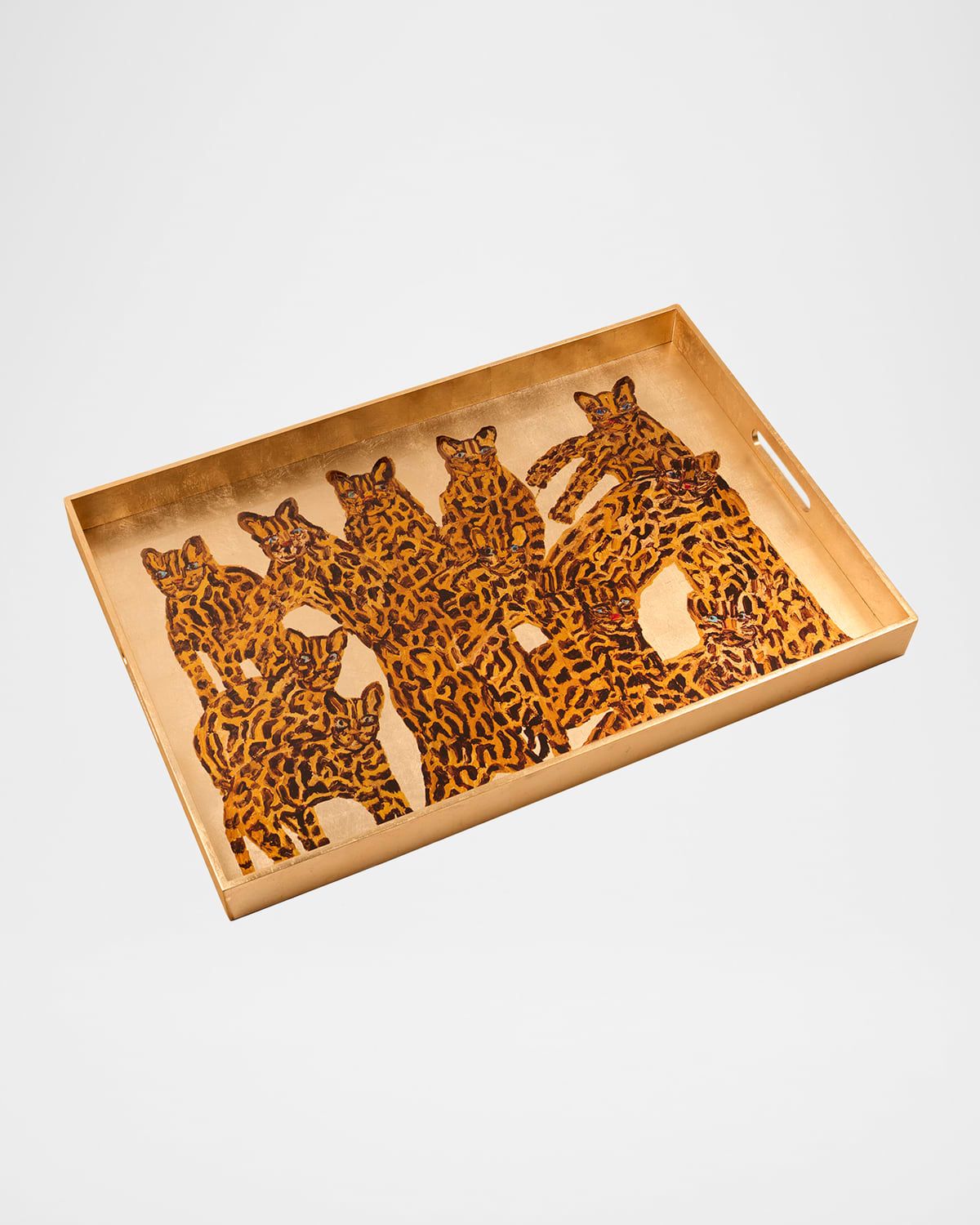 Ocelot Queen Gold Leaf Serving Tray