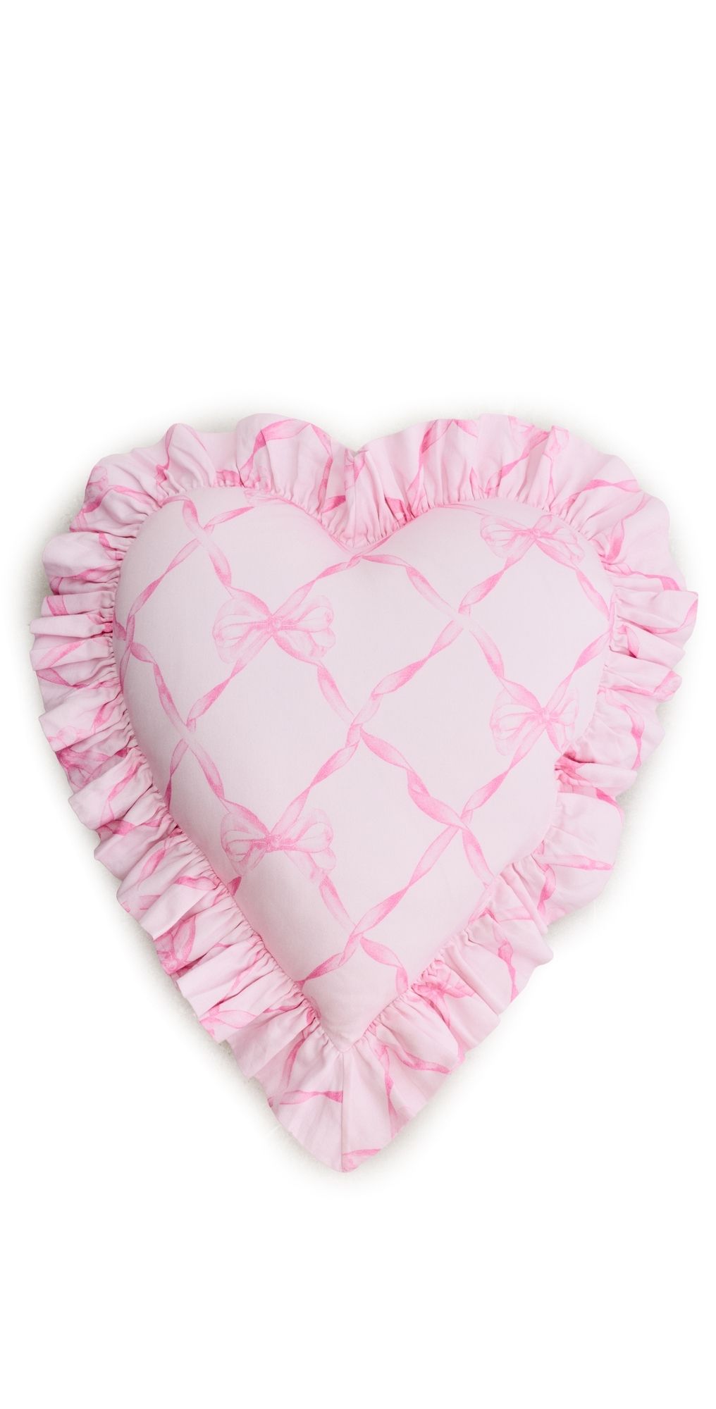 LoveShackFancy Heart Ruffle Pillow Raspberry Rose One Size