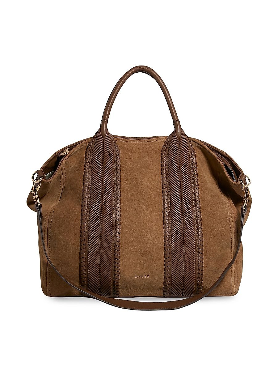 Women's All For Love Suede Convertible Top Zip Tote - Coffee Suede