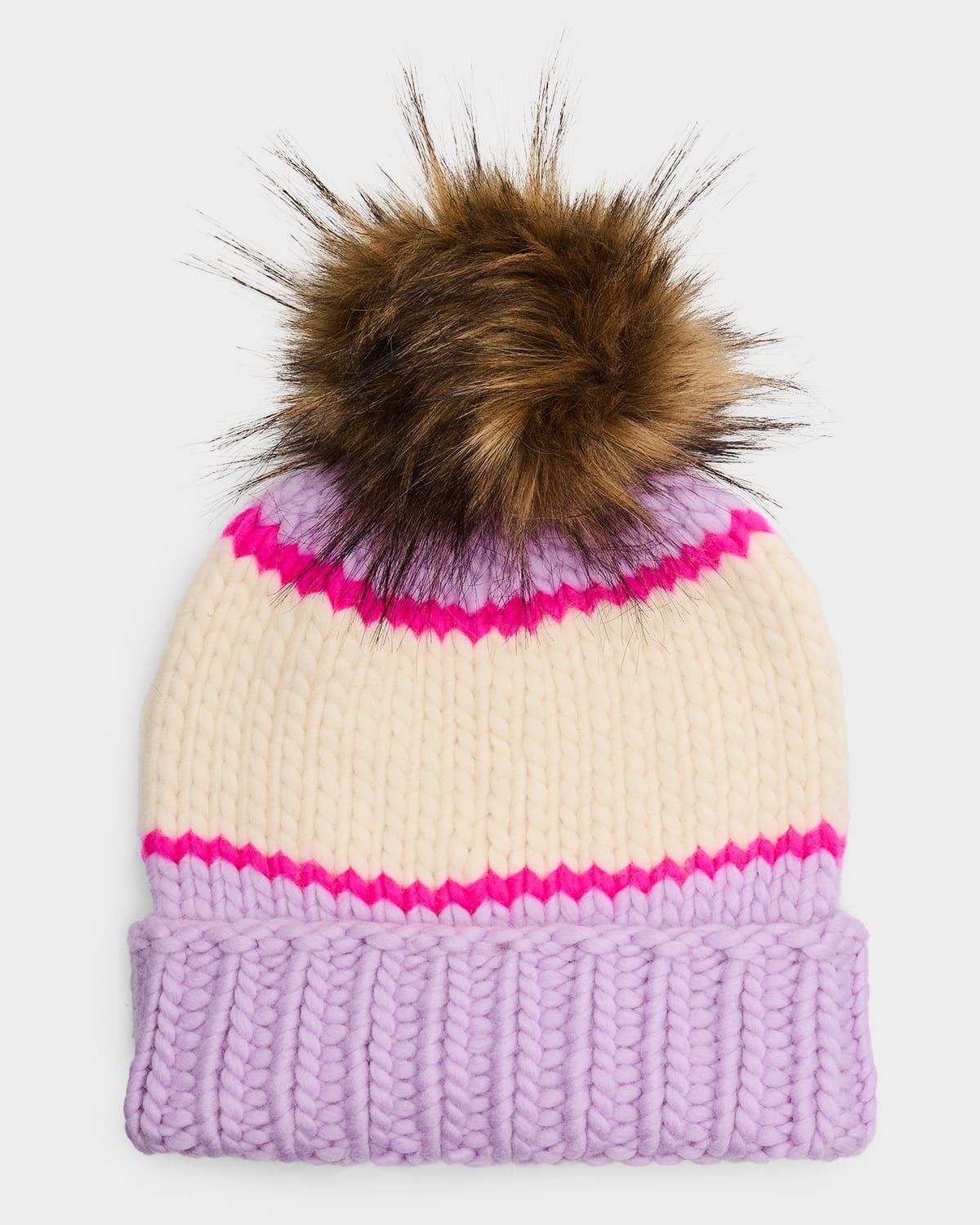 Aspen Beanie with Faux Fur Pom Pom