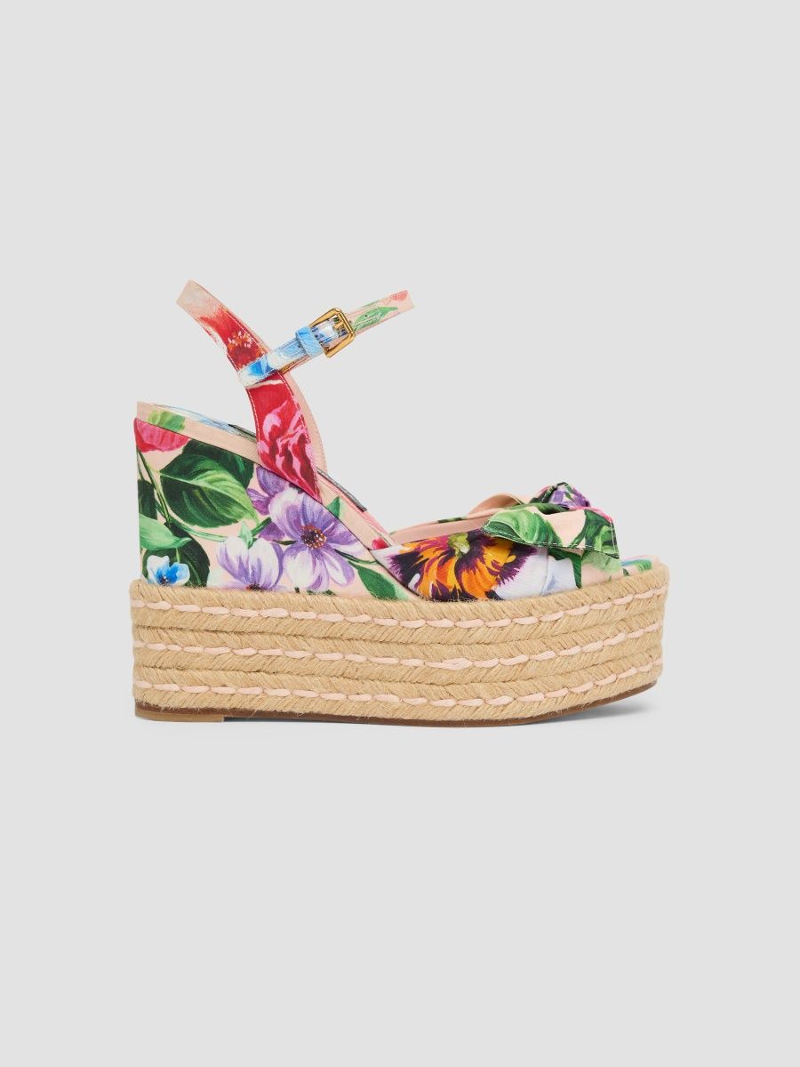 Dolce & Gabbana Women's 90MM Floral Espadrille Sandals - Rose - Size 5