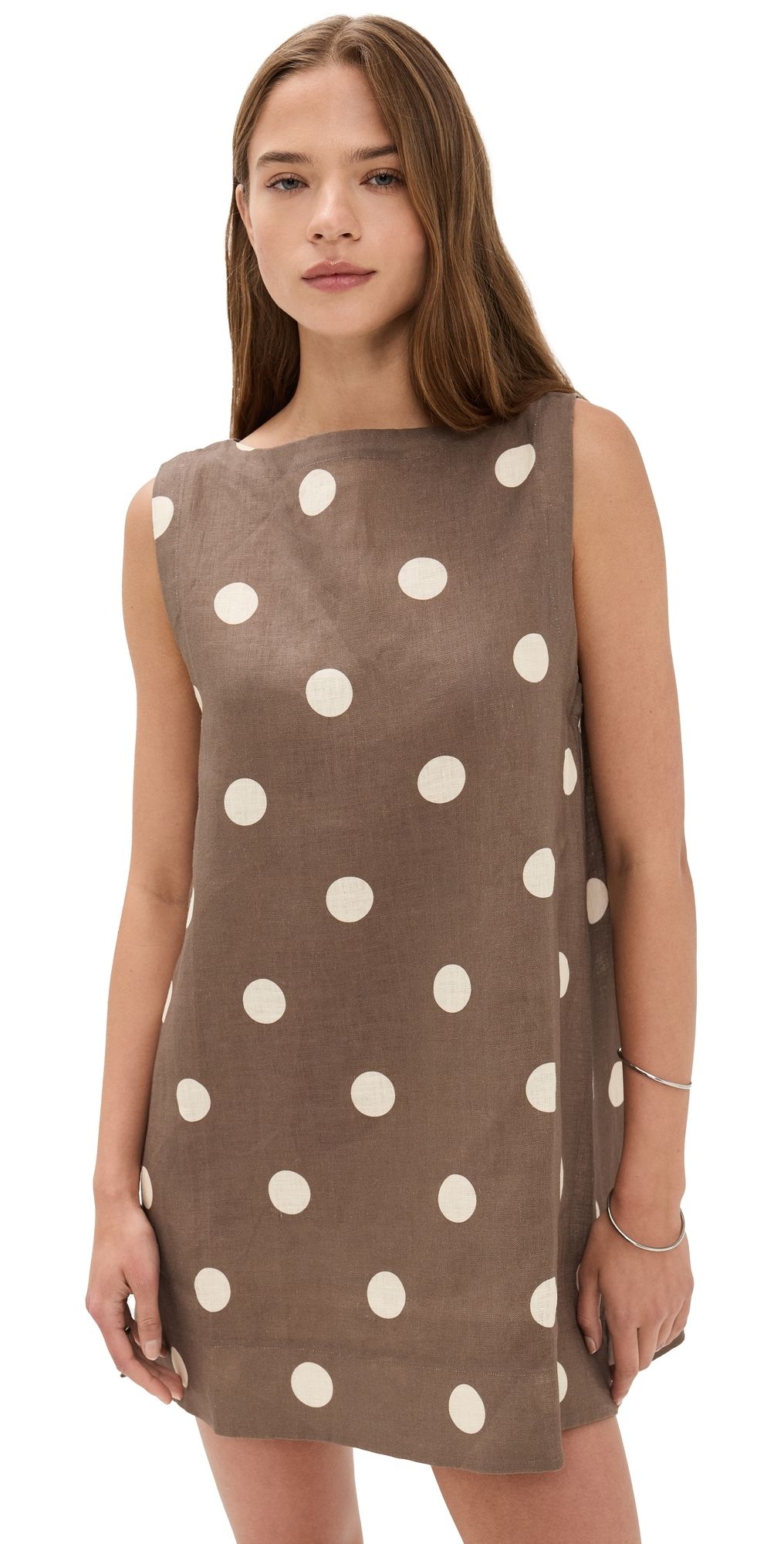 VRG GRL Aftersun Linen Mini Dress Spot L