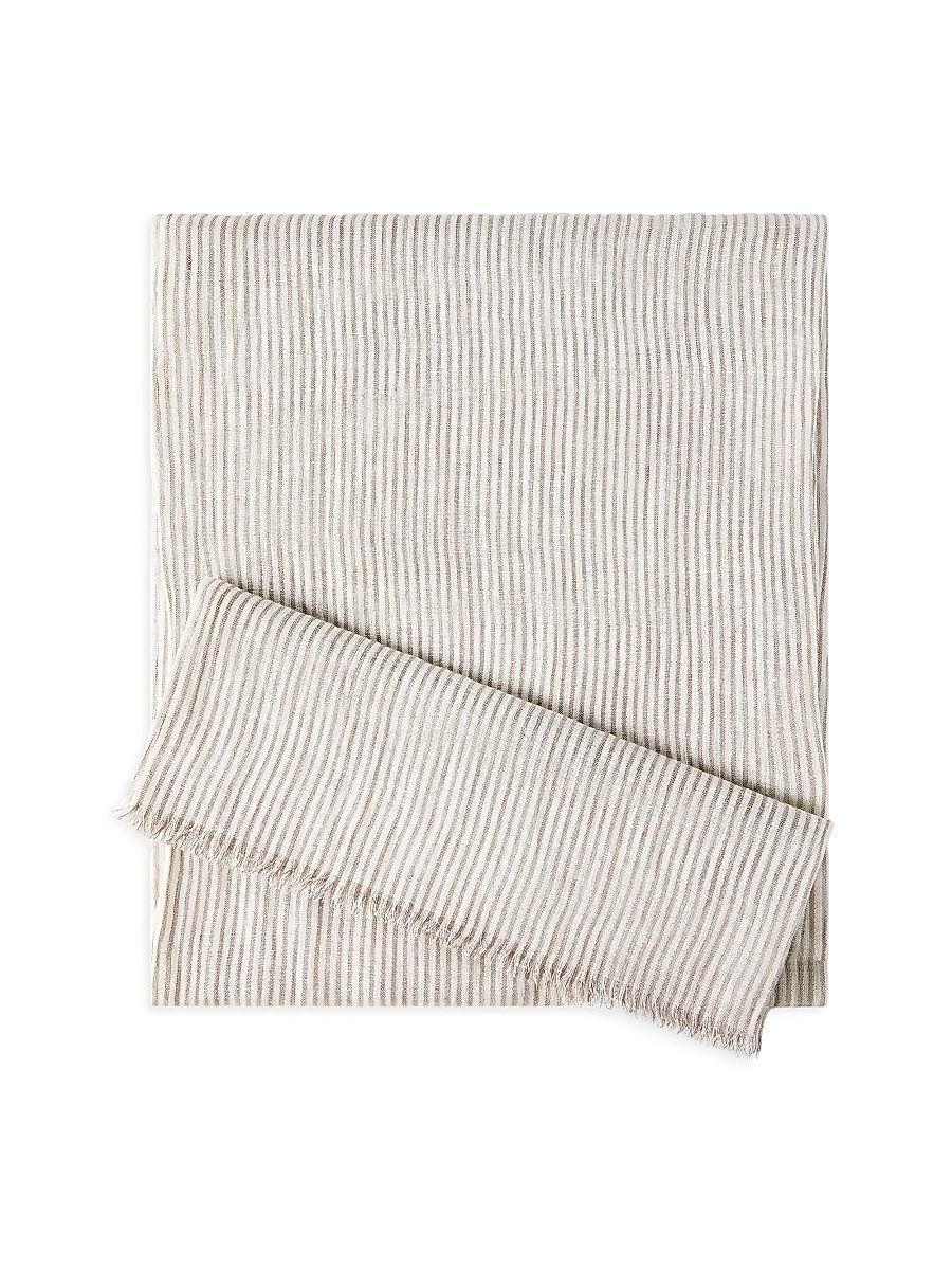 Women's Sparkling Striped Linen Scarf - Panama