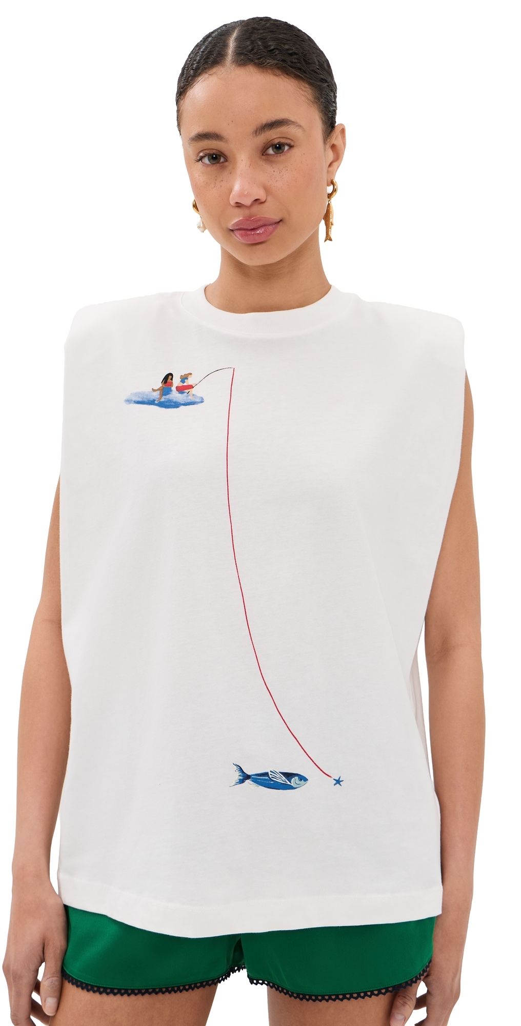 FARM Rio Fishing Dreams Tank Top Off-White S