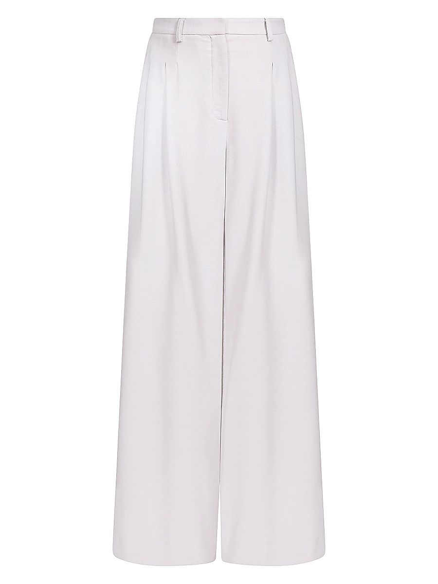 Women's Avery Stretch-Wool Wide-Leg Trousers - Vapor Blue - Size 10