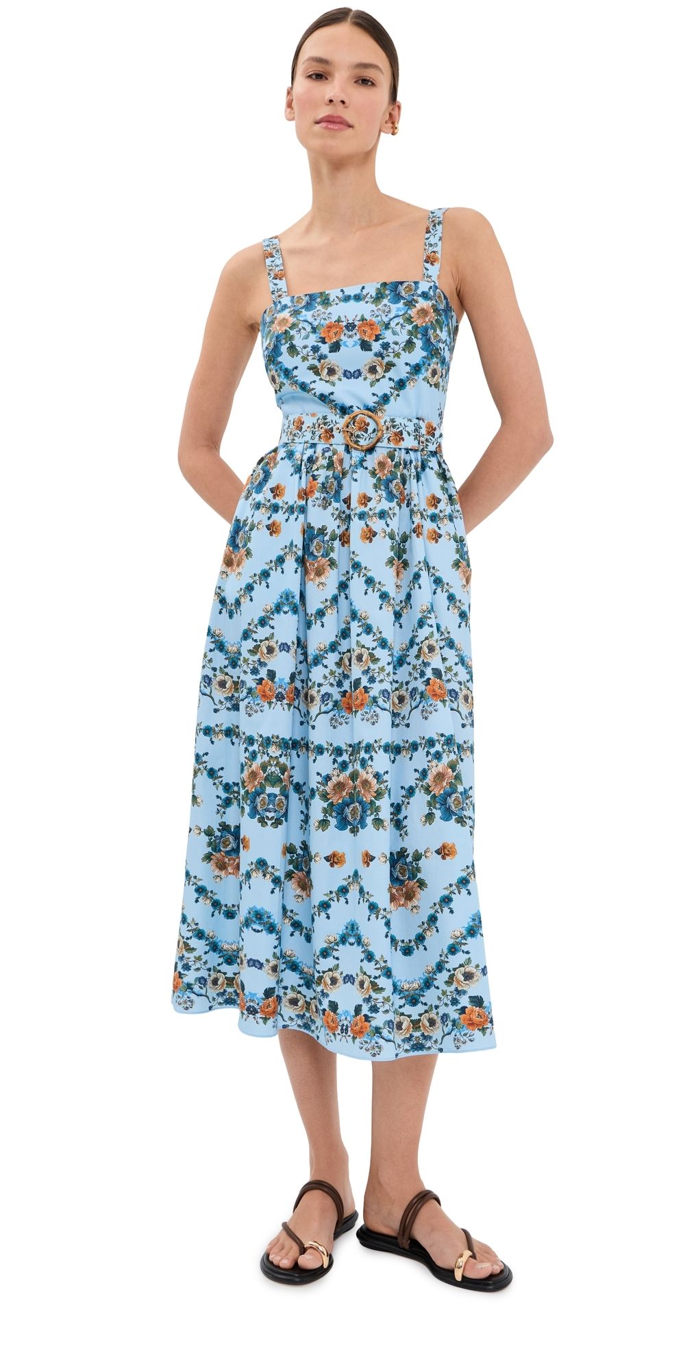 Borgo de Nor Ninet Cotton Dress Magical Blossom Blue 14