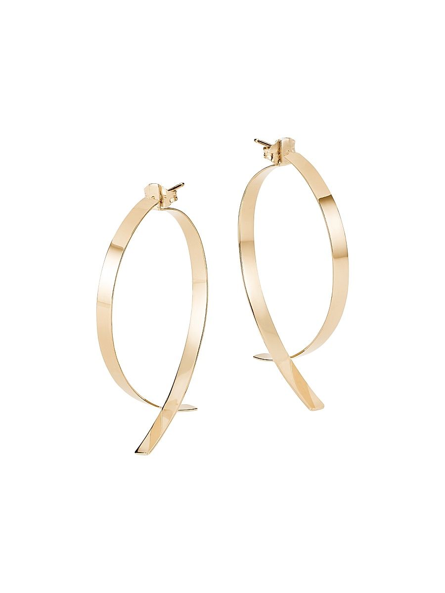 Women's Upside Down 14K Gold Hoops - Yellow Gold