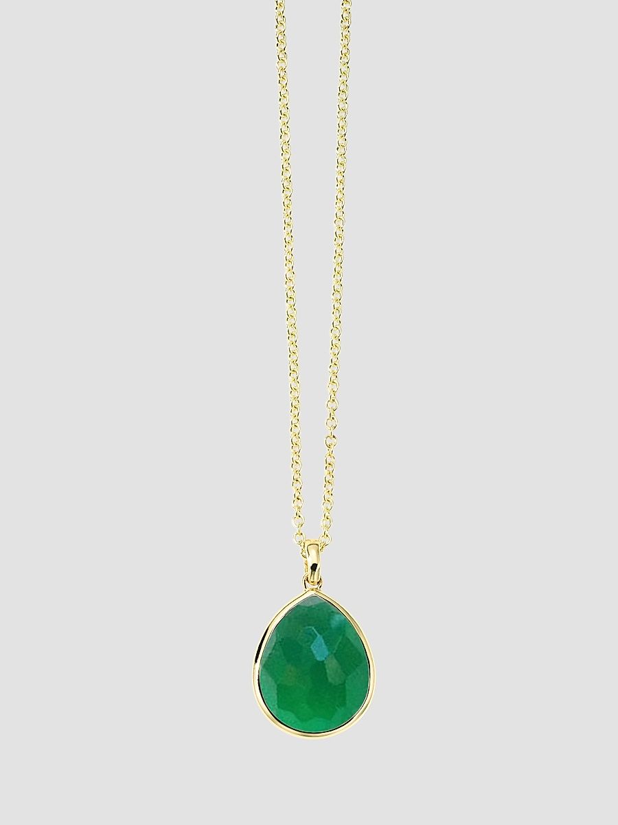 Women's Rock Candy 18K Yellow Gold & Green Agate Pendant Necklace - Gold
