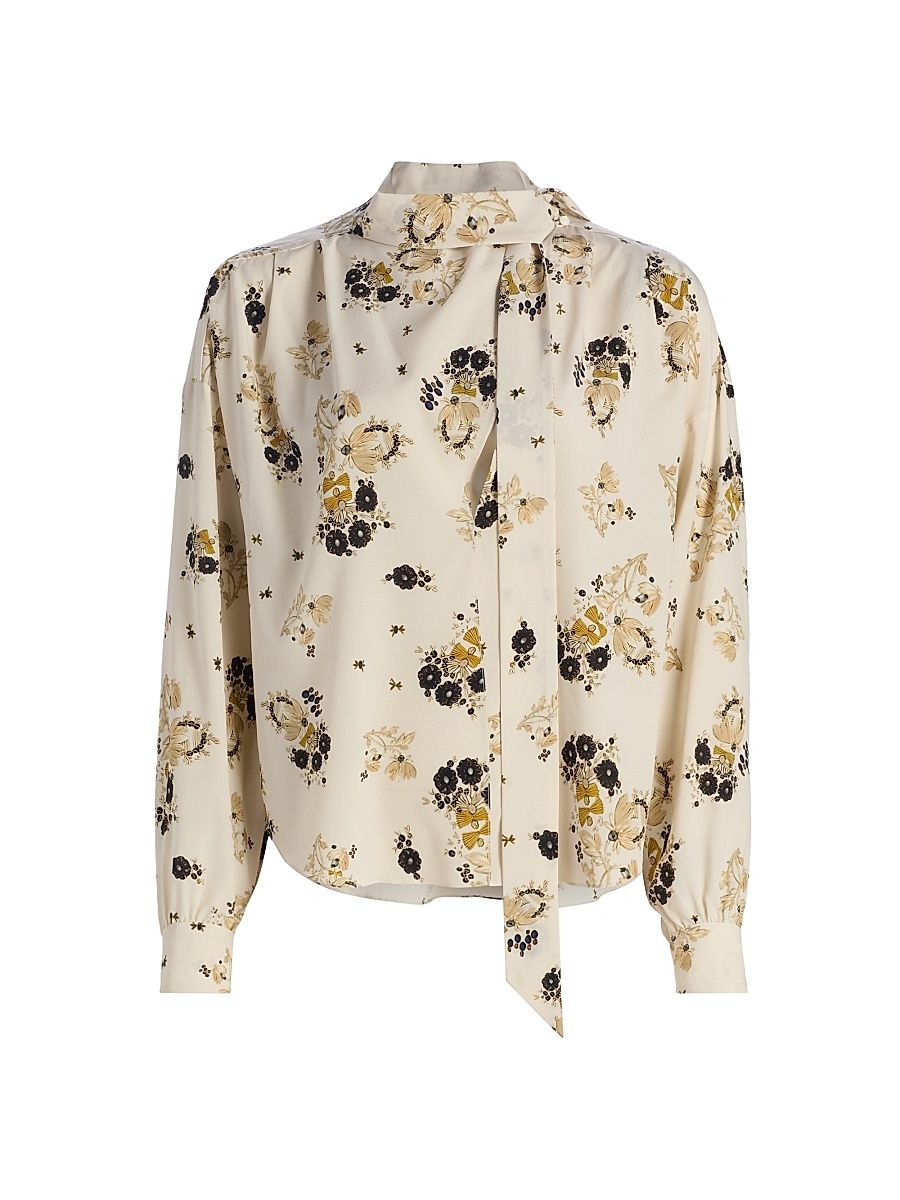 Isabel Marant Women's Fedry Floral Silk Shirt - Ecru - Size 8